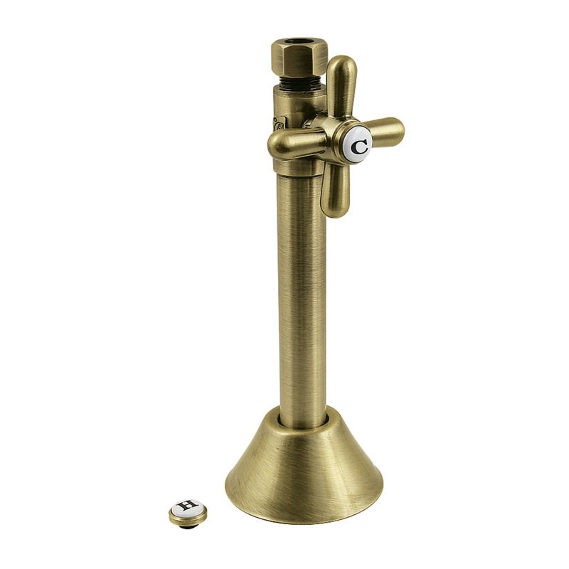 Soupape d'arrêt droite Kingston 1/4 "x 3 / 8po Kingston, Laiton antique