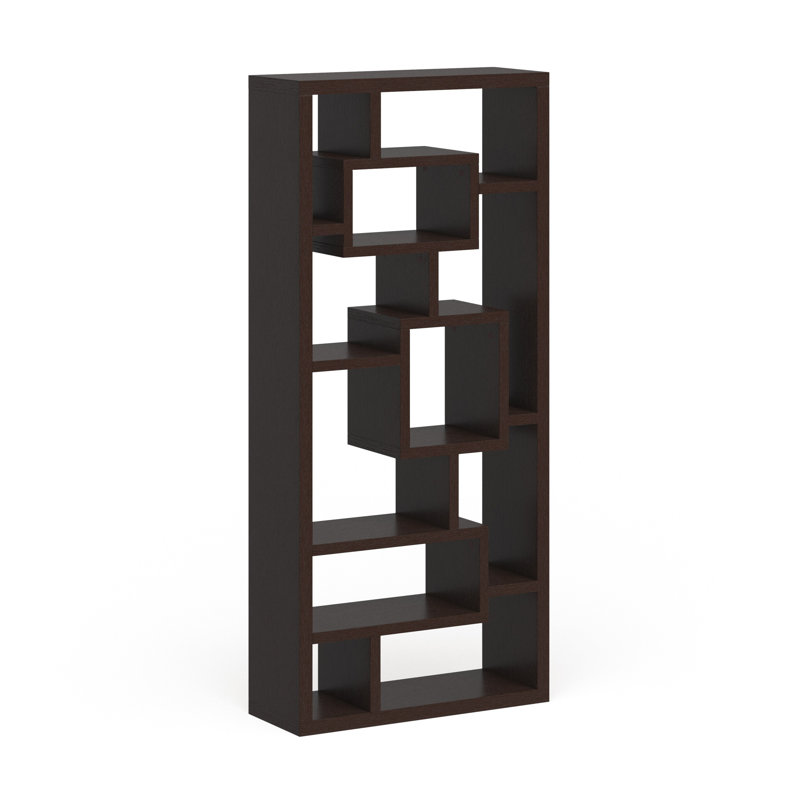 Batchelor 71''H Geometric Display Bookcase, Espresso