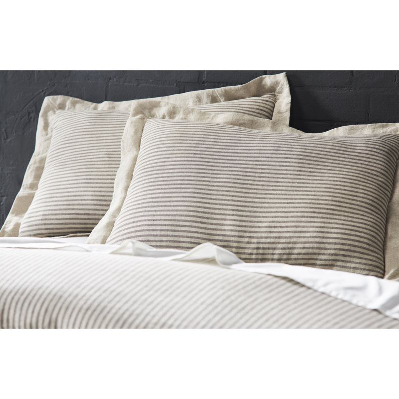 Nardi Contemporary Striped Duvet Cover - Queen, Queen Duvet Cover, Blue/Beige