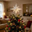 Décoration d'arbre de Noël en métal argenté creux en forme d'arbre de Noël