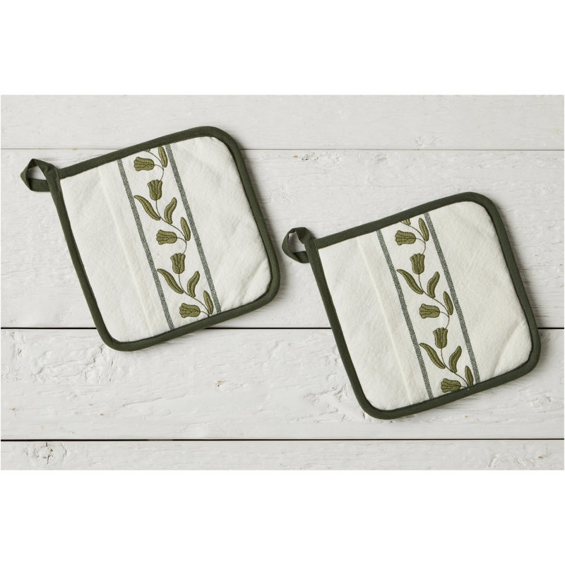 Pot Holder, Tulip, Spruce Green