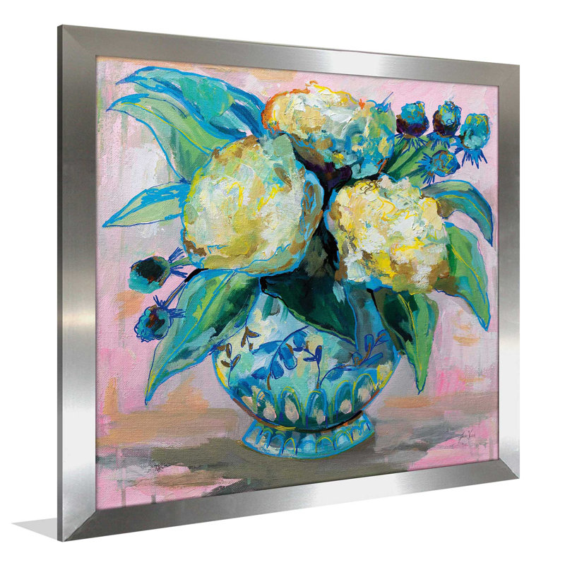 Ginger Jar I - Peinture, Encadrement argenté, H 25,5 po x l 25,5 po x P 1 po