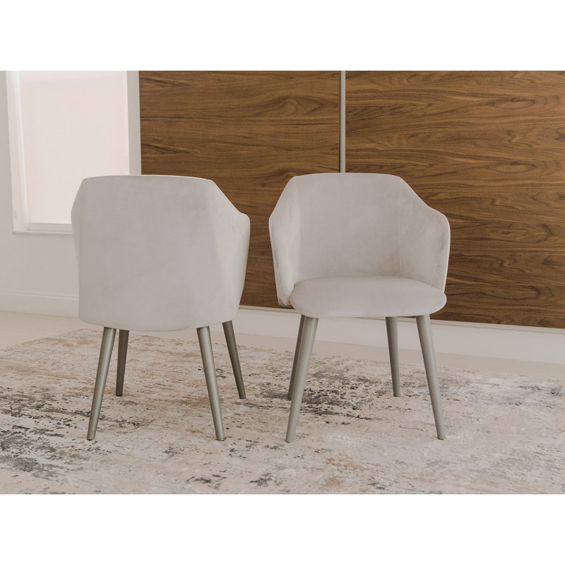 Fauteuil en velours gris Luntsford