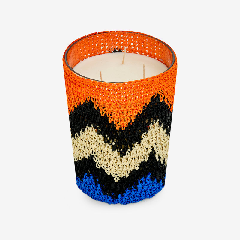 Scented Designer Candle, Small, Orange/Blue/Beige