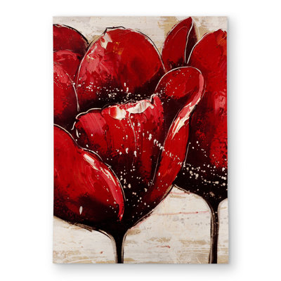 Red Tulips Closeup Rug | Floral Outdoor Living Room Decor