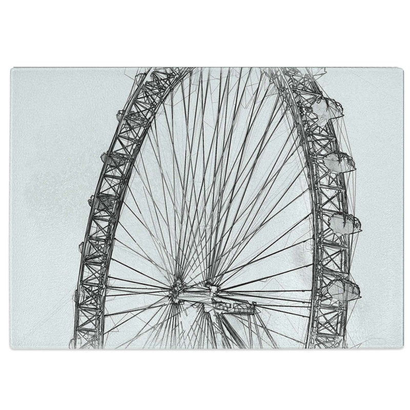 Tempered Glass The London Eye London in Abstract Chopping Board, 39 cm W x 28.5 cm L