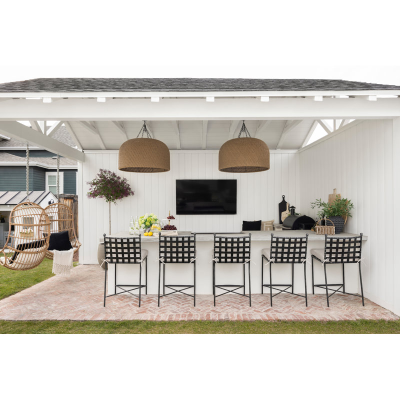 Provence Outdoor Bar Stool, Canvas Natural Sunbrella® Canvas