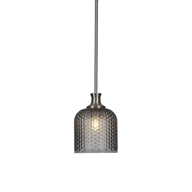 Luminaire suspendu à tige Zola, Nickel brossé