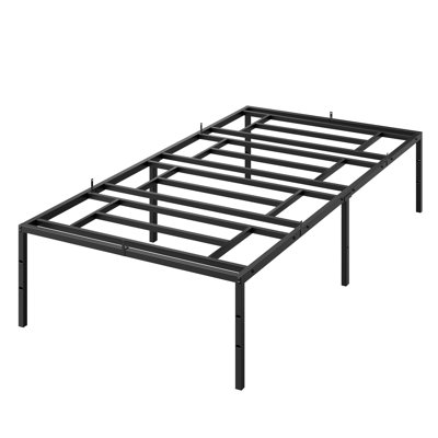Twin Size Platform Bed, Heavy Duty Metal Bed Frame with Underbed Storage