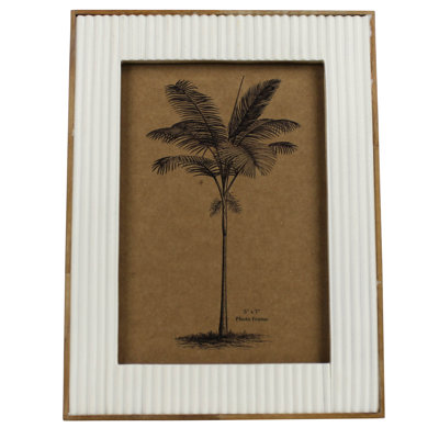 Cadre sculpté, ivoire et teck - 5 x 7