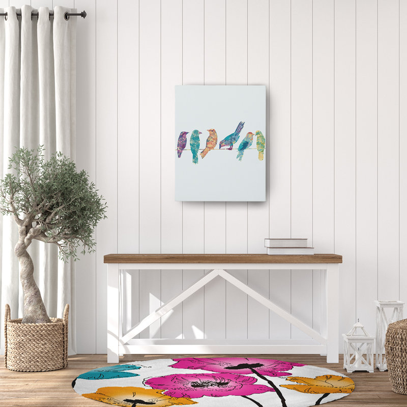 Chenille Floral Indoor Rug, Round 5'