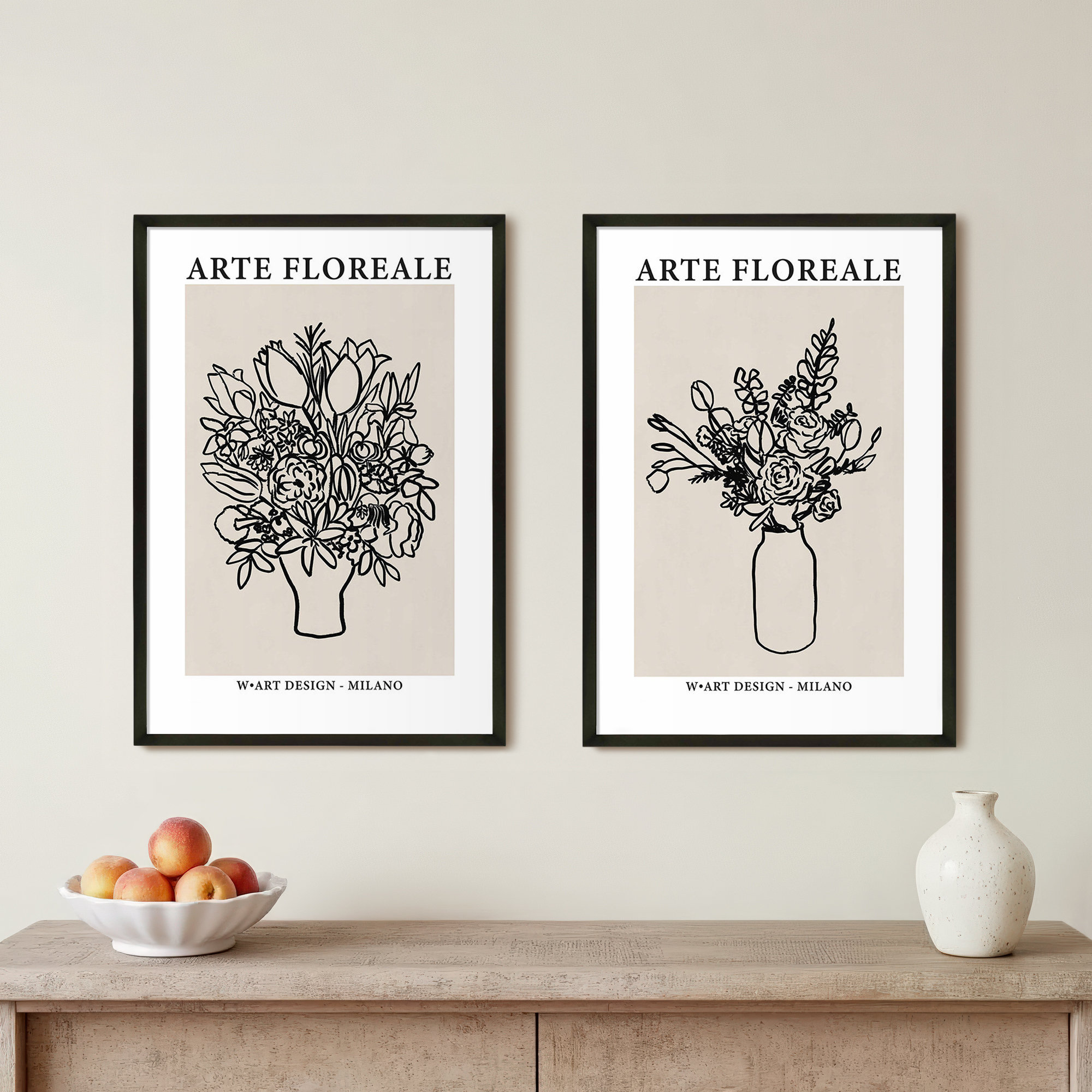 Arte Floreale by Romina Gadler, 20" H x 14" W, Black Paper Framed