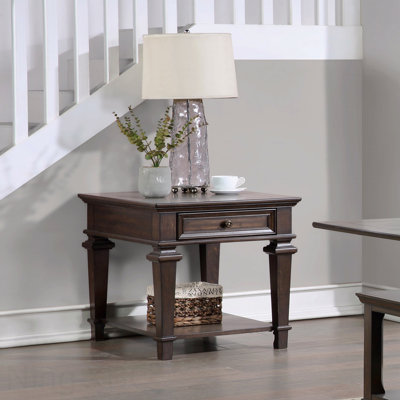 Table de bout de style traditionnel avec tiroir de rangement 1pc