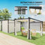 Pergola en métal 10 pi x 10 pi avec auvent rétractable, beige