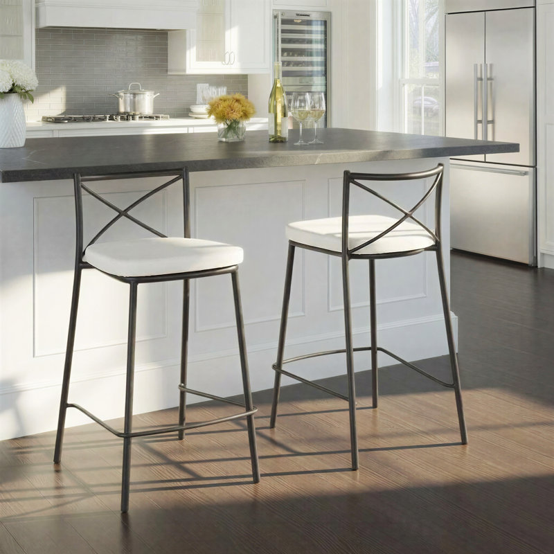 Dannie 25" Stackable Counter Stools, Counter Stool (25.25" Seat Height), Black