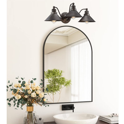 Éclairage pour meuble-lavabo en bronze foncé à 3 lumières à intensité variable Grethe