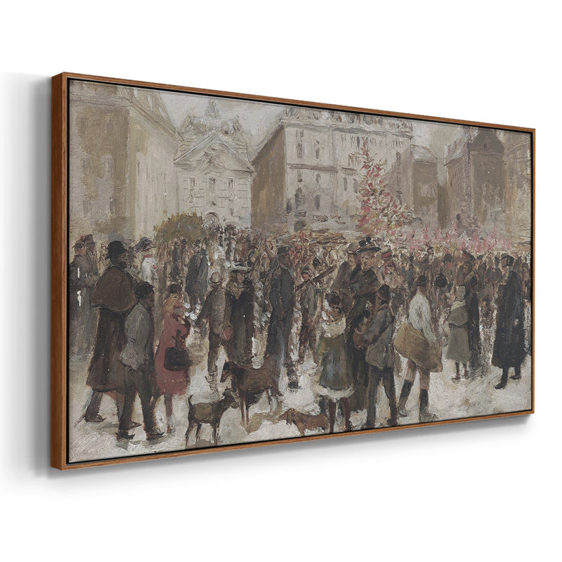 Série paysage - DCLxxxxi - Toile tendue avec châssis encadré - Prêt à être accroché, H 21 po x l 41 po, Noyer