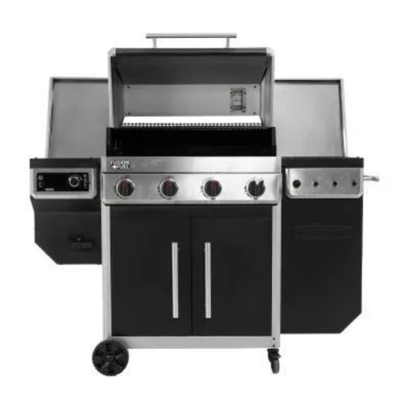 Lifetime 4 - Burner Portable Gas and Charcoal Grill with Side Burner and Cabinet