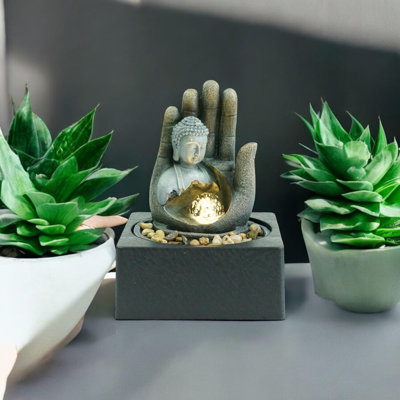 Claudina Weather Resistant Table Top Fountain with Light