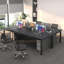 Grand bureau d'ordinateur, bureau d'ordinateur de jeu avec un design moderne, bureau d'ordinateur de bureau.-1162035618-1162997069