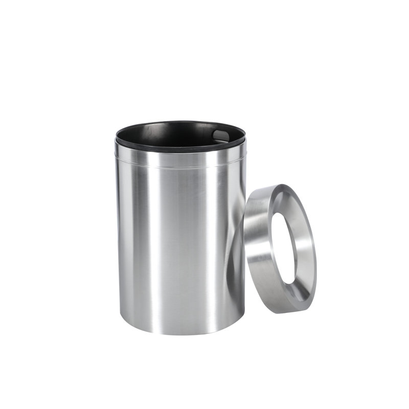 Poubelle en acier inoxydable 50 gallons avec doublure, Argent argent