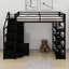 Metal Loft Bed With Storage Shelves