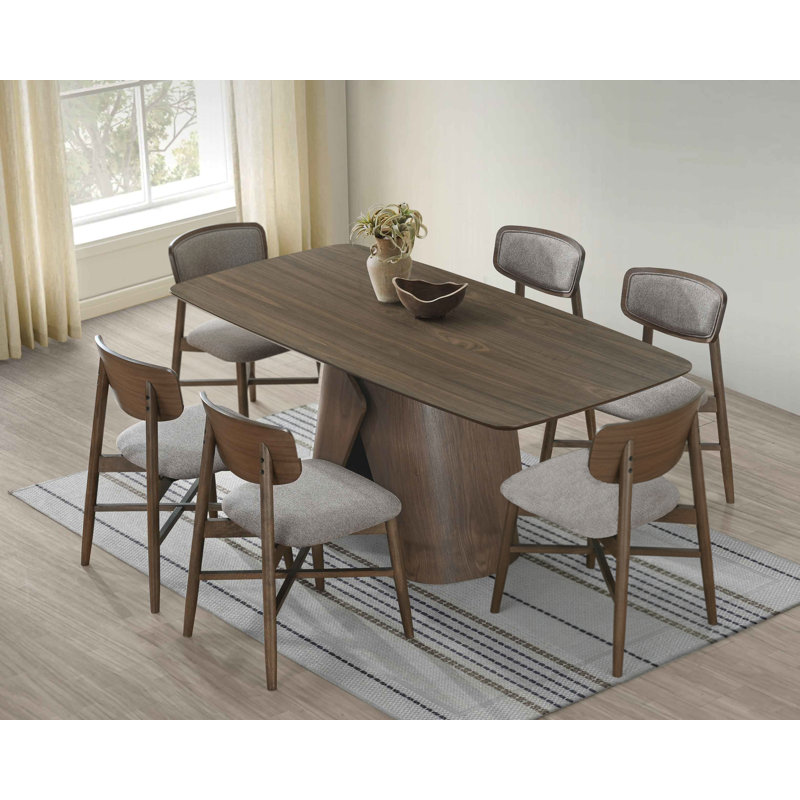 Ensemble de salle à manger Walthall, 7 pièces : table, 6 chaises, Brown