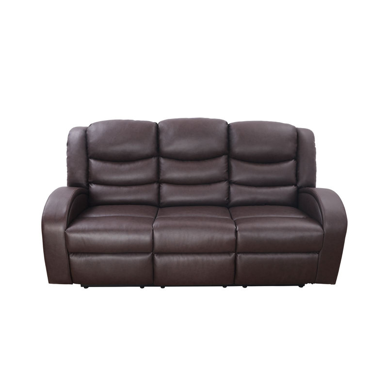 Hodgin 72.5'' Faux Leather Reclining Sofa, Brown