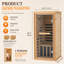 Personal Far Infrared Sauna With Low Emf - Canadian Hemlock Wood Construction, Bluetooth Speakers, Chromotherapy Lighting For Home