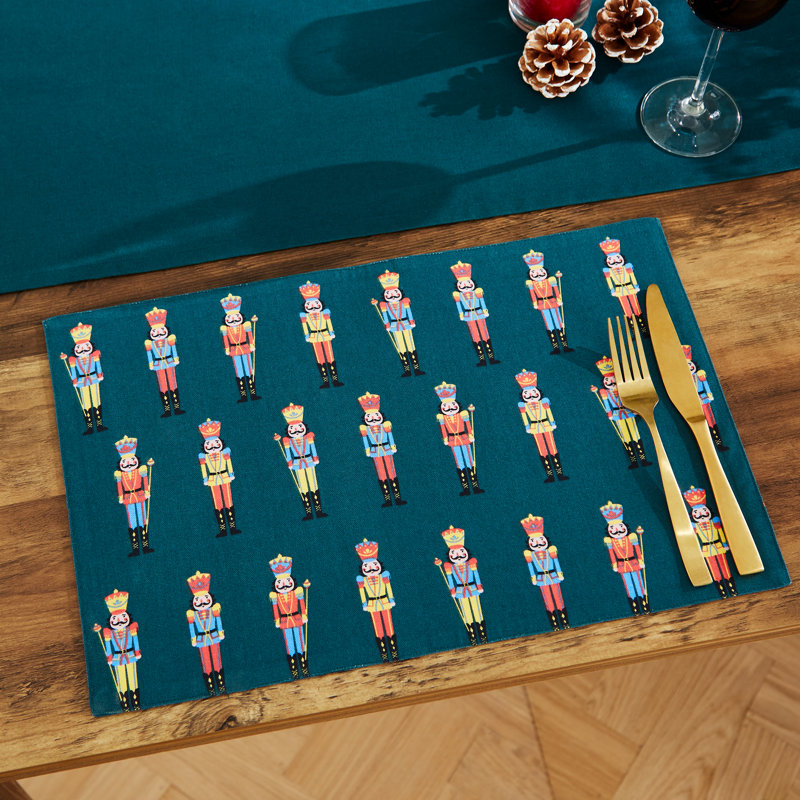 Christmas Nutcracker Cotton Placemat Pair