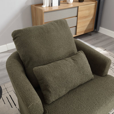 Fauteuil demi-tonneau pivotant Comfy avec rotation à 360 degrés et support de coussin double
