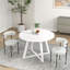 Ensemble de salle à manger 3 pièces, table à manger à tréteaux et 2 fauteuils bouclés-1772955054-1772955053
