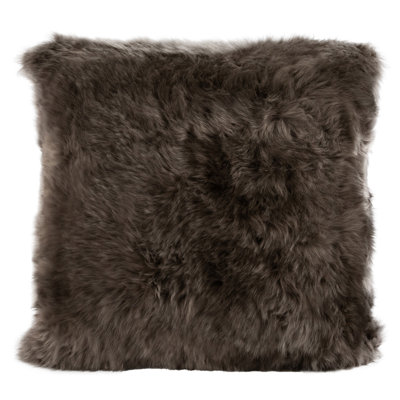 Fibre by Auskin Longwool Sheepskin Square Cushion 20" L Natural Wool Decorative Pillow for Indoor Use