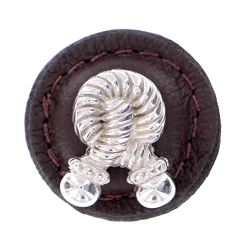 Equestre Mushroom Knob, Brown, Polished Nickel