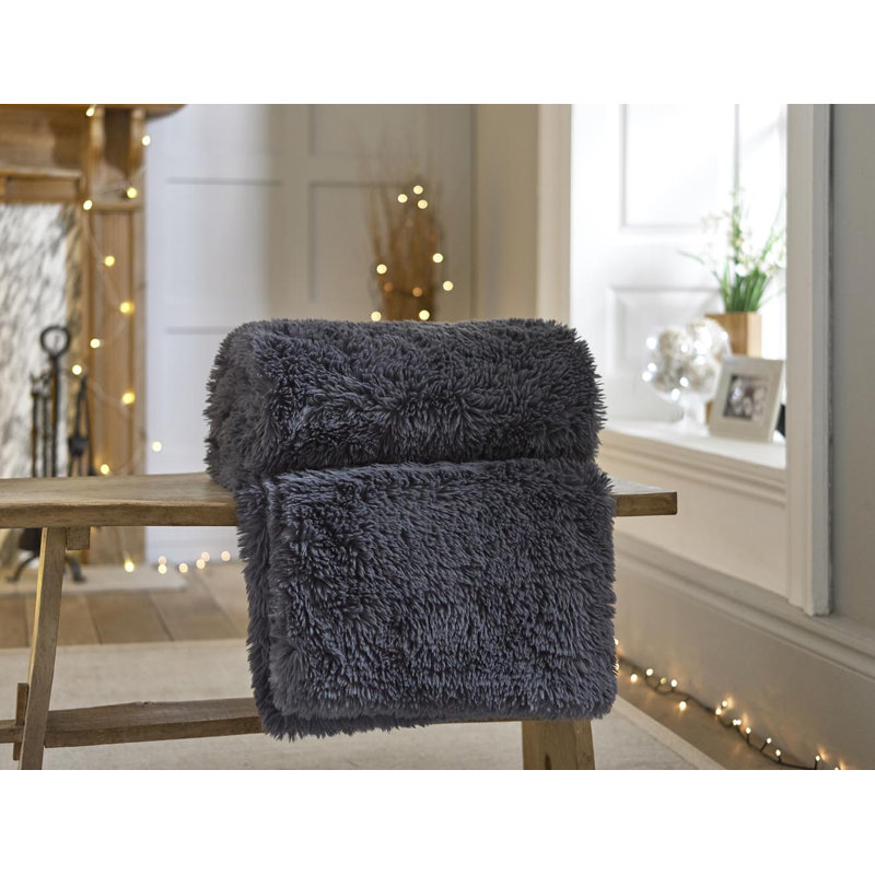 Quilted Throw Blanket, Charcoal