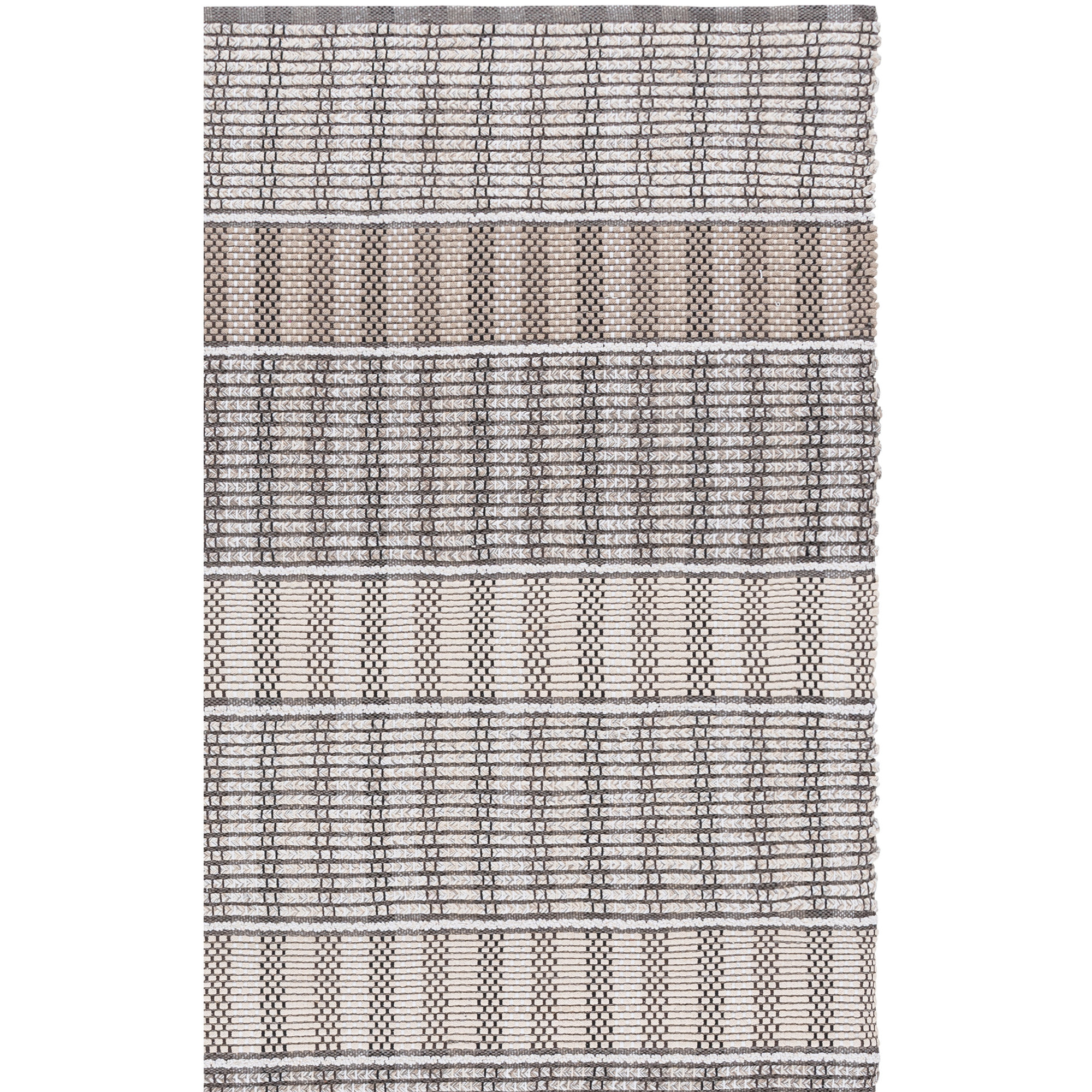 Braided 764 Hand Woven Cotton Pile Geometric Rug, Rectangle 8' x 10'