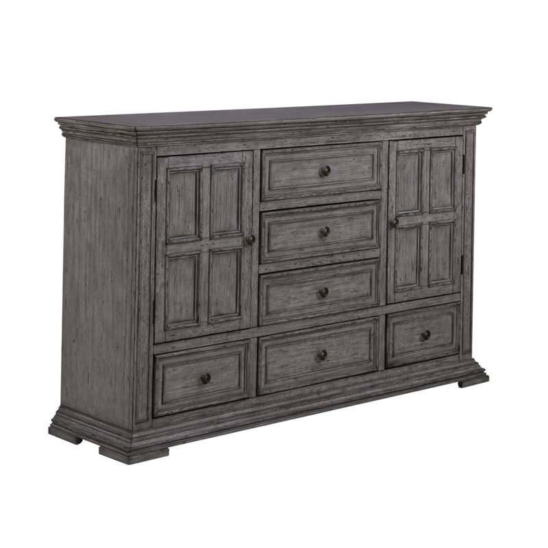 Commode combinée 6 tiroirs Temple Cloud, Gris