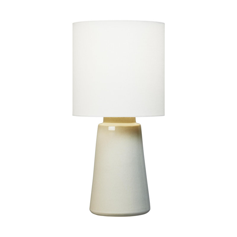 Lampe de table moyenne 1 lumière Jathan, Gris coquillage, H 23 po x l 11 po x P 11 po
