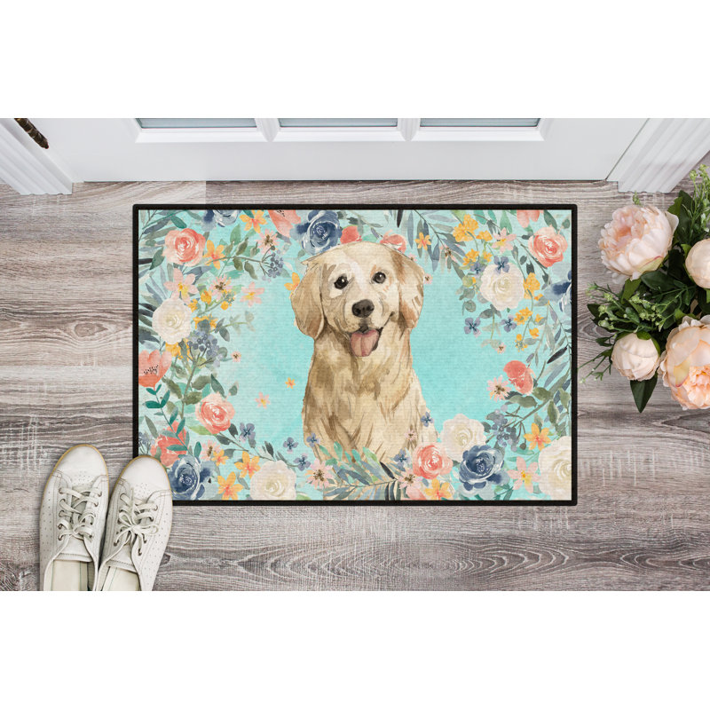 36 po x 24 po tapis de porte extérieur antidérapant Wimer, Golden retriever