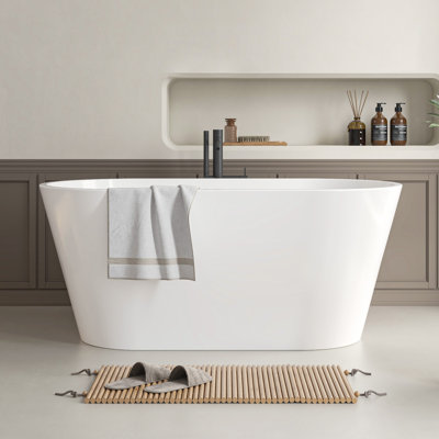 Baignoire de trempage autoportante en acrylique 54 po x 29 po Domme 