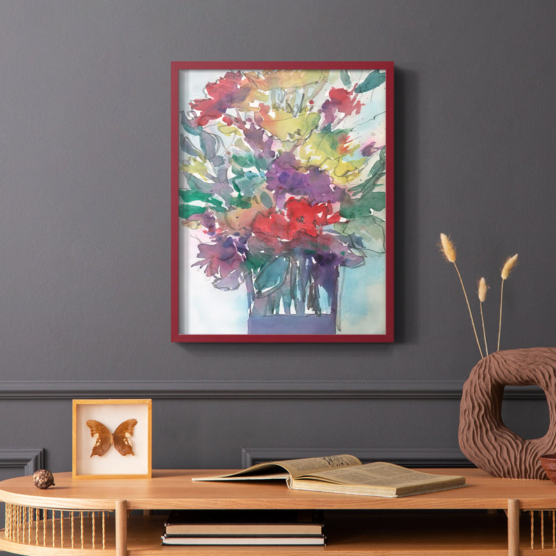 «Garden P pièces II», reproduction encadrée - bois massif, Rouge, H 10 po x l 8 po