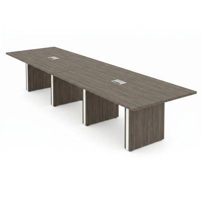 16 ft (192") Large Bazan with Dual Power/USB & Data — Engineered Wood, TFL Finish, Seats 14-16, Executive Boardroom Table
