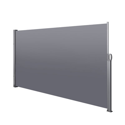 138" X 71'' Retractable Privacy Awning, Grey, Waterproof, - For Amusement Parks Playgrounds