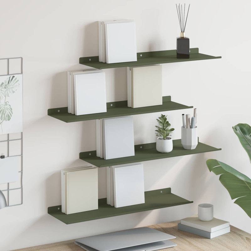 Steel Floating Shelf, Olive Green