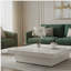 Table basse carrée en placage de marbre avec plateau coulissant et rangement blanc 39,4 po