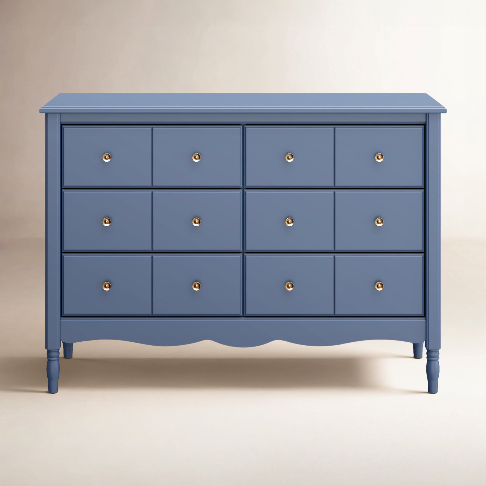 Liberty 6 Drawer 48" W Double Dresser, Cove Blue