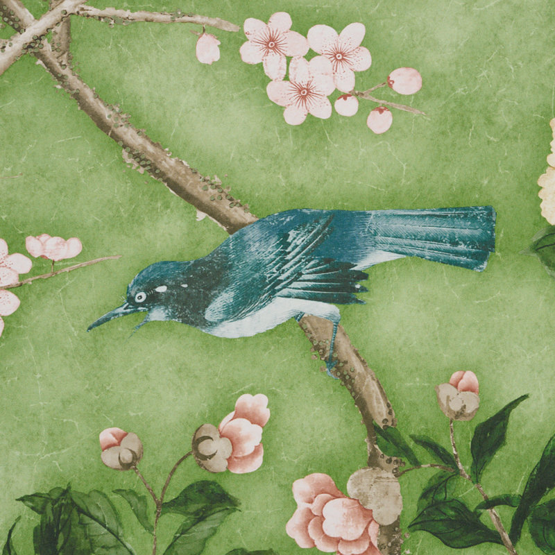 Schumacher X Mary Mcdonald Les Oiseaux Panel Set, Apple Green