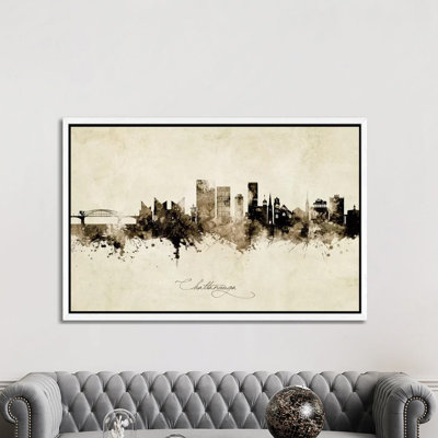 Chattanooga Tennessee Skyline Vintage by Michael Tompsett - Print on Canvas