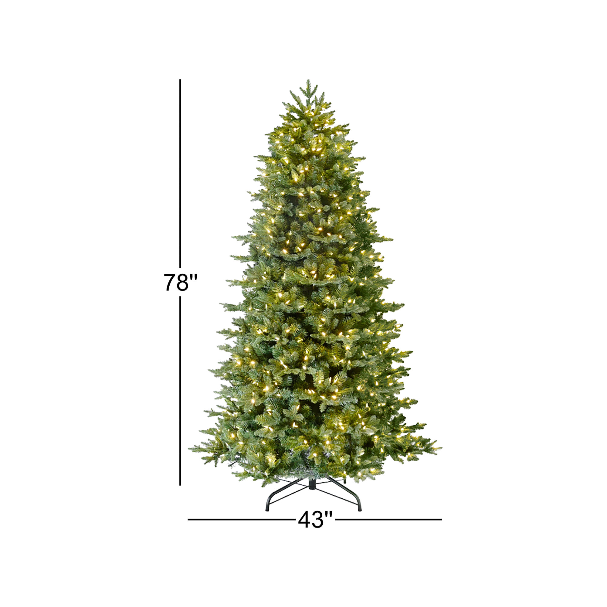 Pre-Lit Artificial Slim Noble Fir Tree with 600 LED Lights and a Fresh Christmas Tree Scent Dispenser, 6.5' H