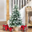 Frosted Pine Artificial Christmas Tree In Burlap Base - Unlit-1654757715